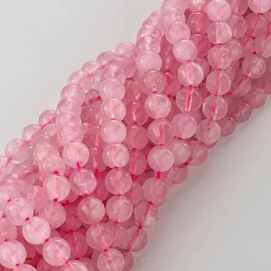 Rose Quartz Beads Pink Gemstone Natural Smooth round Stone 4Mm 6Mm 8Mm 10Mm 12Mm - Picture 1 of 16