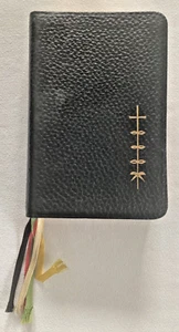 🍒 The Maryknoll Missal Black Pebbled Leather Vintage 1966 *VERY GOOD* 🍒 - Imagen 1 de 7