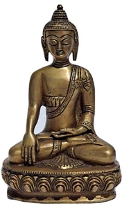 Vintage Messing Buddhismus Tibetischer Buddha Figur Skulptur Statue. Selten - Bild 1 von 12