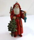 VINTAGE ENSECO 4.75" OLD WORLD STYLE SANTA CLAUS ORNAMENT- RESIN OLE ST. NICK