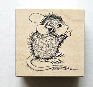 House Mouse AMANDA Points Pointing 1998 Stampa Rosa Rubber Stamp 107 - Picture 1 of 3