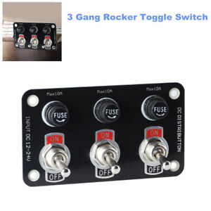 3 Gang Rocker Toggle Switch Metal Panel 3 Position 3 Pin ON-Off-ON Switch Plate