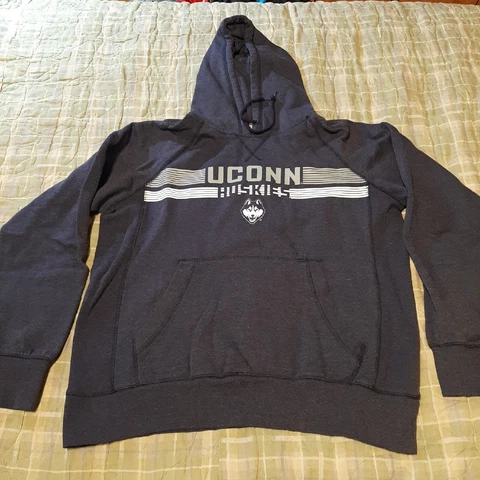 UCONN HUSKIES CONNECTICUT SIZE LARGE BLUE HOODIE / POCKET Cover