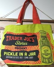 Trader Joe’s Bag Reusable Heavy Cotton Green Pickle Shopping Bag Christmas Gift
