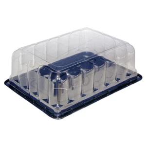 Pactiv APET Plastic Premium 1/4 Sheet Cake Container Black/Clear | 65/Pack - Picture 1 of 1