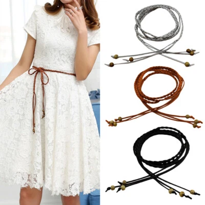 Dünne Taillenkette Für Damen Geflochtener Langer Quastengürtel Gestricktes / - Bild 1 von 4