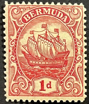 Bermuda, Scott 83, Type III, Caravel, MNH, F-VF, Tropical Gum Toning - Image 1 of 2