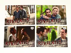 2017 Walking Dead Season 7 TV SHOW TOPPS INSERT RIVALRIES 4 CARD SET! R1-R4! - Picture 1 of 12