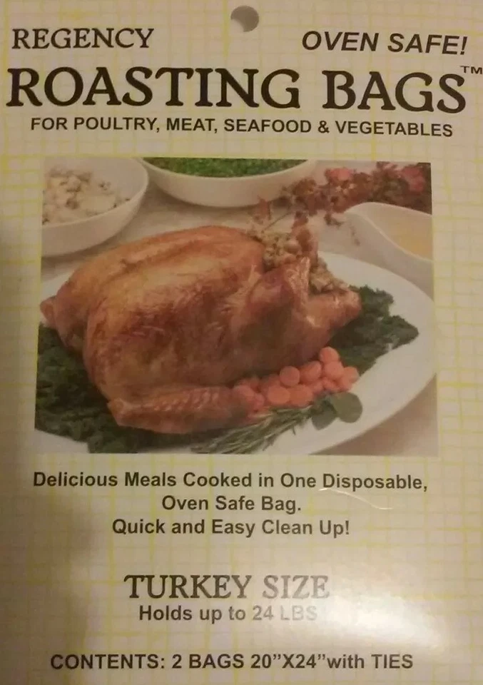 Regency Oven Safe Roasting Bag w/Safe Twist Ties -(2 pk Turkey Size) New Foto 1 de 1
