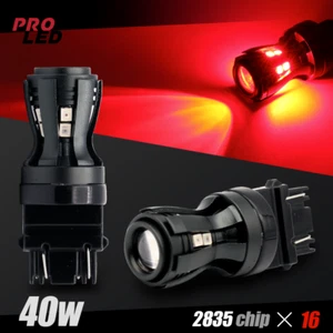 3157/3156 LED Red Tail Brake Lights Bulbs with Projector 600lm Bright 16-SMD - Bild 1 von 5