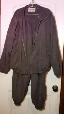 Norm Thompson Vtg Men's Gray Warm Up Techno Soft Tracksuit Set Jacket Pants XL Foto 1 de 4