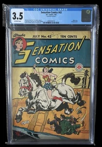 Sensation Comics #43 CGC 3.5 1945 DC Comics Wonder Woman, Wildcat, HazingBondage - Bild 1 von 8