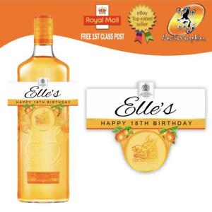 PERSONALISED ORANGE GIN BOTTLE LABEL BIRTHDAY ANY OCCASION GIFT