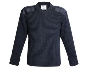 NEW FLYING CROSS 720 COMMANDO V-NECK WOOL BLEND SWEATER NAVY LG - Picture 1 of 1