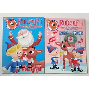 Rudolph Reindeer Ho-Ho-Happy Holidays! & Ring And Sing! Super Books To Color - Picture 1 of 1