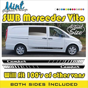 SWB MERCEDES VITO Camper Motorhome Stripes Decals Stickers Van Graphics 057 - Picture 1 of 4