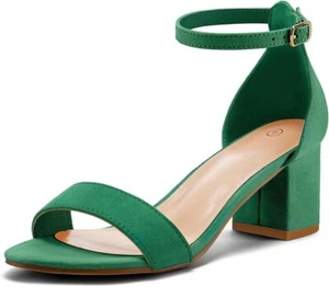Women's Chunky Low Heels Open Toe Block Heeled Dress Ankle Strap Pump Sandals - Picture 1 of 11