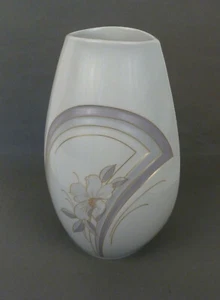 Alboth & Kaiser AK Exotic große Vase Weiß Blumendekor Blumenvase 26cm Höhe - Bild 1 von 5