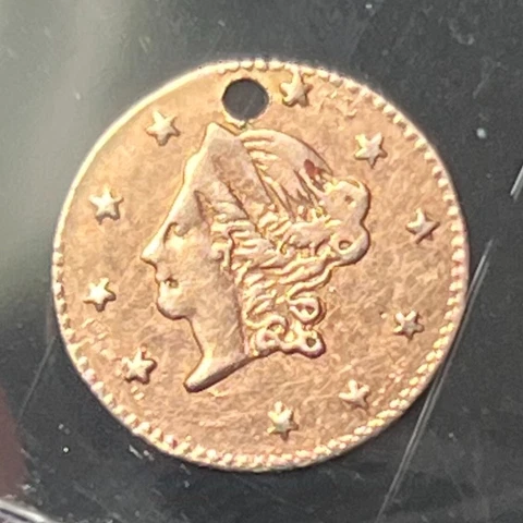 1869 50C 1/2 Half Dollar California Fractional Gold BG-1009 R.5: Holed Cover