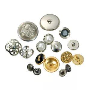 Assorted Metal Shank Loop Sewing Buttons Decorative Silver Gold Tone Weave Knot - Picture 1 of 3