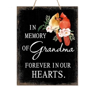 Memorial Hanging Gift Ribbon Sign for Loss of Loved One 12x15- Memory of Grandma - Picture 1 of 18