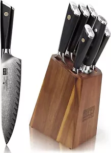 Damasco Set di Coltelli da Cucina, SHAN ZU 7 Pezzi Set di Coltelli Professionali per Chef - Foto 1 di 7