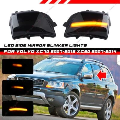 LED Side Wing Mirror Turn Signal Indicator Light For Volvo XC70 06-16 XC90 07-14 - Image 1 of 4
