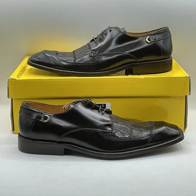 NUEVO Zapato de Vestir Steve Harvey Para Hombres Genuino Marrón Lagarto Talla 11 Foto 1 de 4
