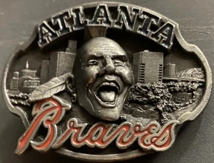 1988 Atlanta Braves Heavy Pewter Belt Buckle Siskiyou Limited Edition 221/10000 - Picture 1 of 3
