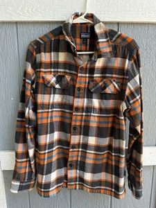 Patagonia Herren Fjord Flanell Langarm Hemd. Größe S. Orange-Blau-Braun - Bild 1 von 8