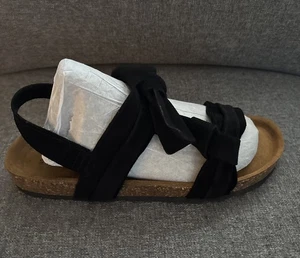 NEW! Sundance Sandals Women Sz EU 41 (US 10) Sued Cork Boho Black Slingback - Picture 1 of 13