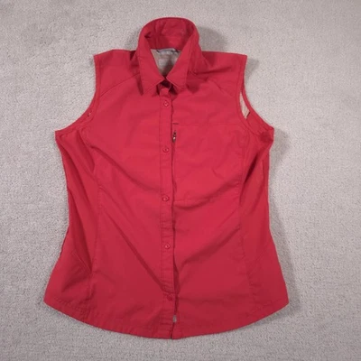 Columbia Shirt Womens Large Red Sleeveless Omni Shade Sun Protection Hiking - Image 1 of 4