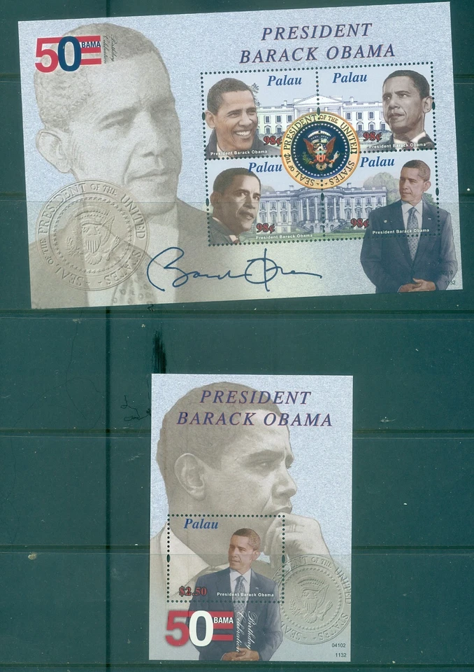 Palau - Sc# 1066-7. Pres. 2011 Obama 50 aniversario. MNH $13.00. Foto 1 de 1