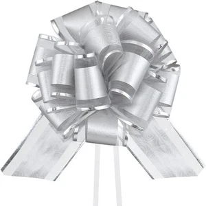 6 Stück Silber Zugschleife für Geschenkverpackung, 6 Zoll Hochzeit Band  - Bild 1 von 7