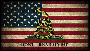 Parche emblema bandera de Estados Unidos Don't Tread con sujetador marca VELCRO® negro - Imagen 1 de 1