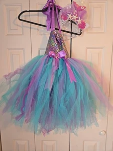 Mermaid Halloween Costume Pink And Purple,Blue Size 6-8 NWOT Headband - Picture 1 of 6