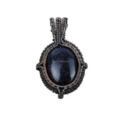 Venta Día de las Hijas Cobre Ovalado Azul Piedra Solar Hermana Boho Colgante Joyería Foto 1 de 4