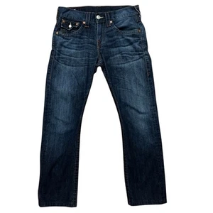 Jeans True Religion denim uomo 30 (veste 32) Ricky Core vintage blu dritto - Foto 1 di 7
