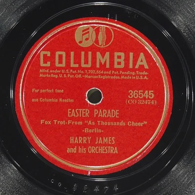 HARRY JAMES Crazy Rhythm / Easter Parade COLUMBIA 36545 VG 78 1942 Big Band 10" Foto 1 de 4
