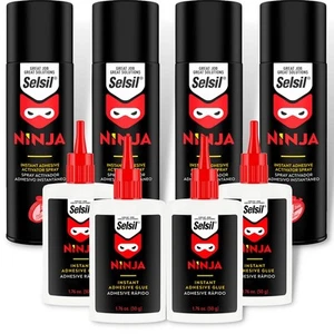 SELSIL CA Glue and Accelerator, with Activator (4x1.76 oz 4 Pack - Picture 1 of 7