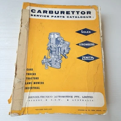 Carburettor Service Parts Catalogue Solex Stromberg Zenith Bendix-Tecnico 1964 - image 1 of 4