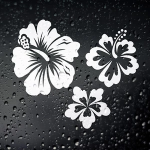 Hawaiian Lei Hibiscus Flowers Sticker - Campervan Surf T25 T4 T5 Surfer Surfing - Picture 1 of 6