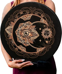 Shaman Drum,10 Inch Tree of Life Decoration Design Hand Drum with Drum Stick, In - Picture 1 of 12