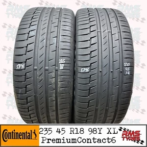 235 45 R 18 x2 Continental 98Y XL Part Worn Used Tyres 23545R18 x2 5.7-6.3mm - Picture 1 of 17