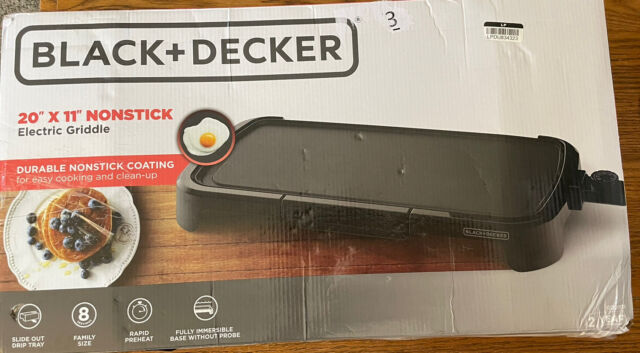 Never Used BLACK & DECKER Family Size home ELECTRIC GRIDDLE model GR100 NIB