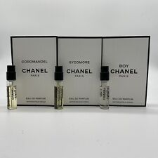 3  CHANEL LES EXCLUSIFS SAMPLES-COROMANDAL, SYCOMORE & BOY ALL EDP 1.5ML-NEW