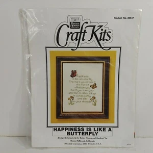 Better Homes Craft Kit 29547 Happiness is Like Butterfly 8x10" Stitchery Kit NEW - Picture 1 of 4