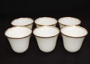 VINTAGE LOT Of 6 FRENCH PORCELAIN WHITE EGG CUP - TASTING CUP - Picture 1 of 9