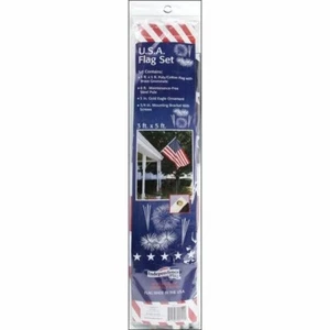 Independence FLag U.S.A. American 3ftx5ft Flag Kit w/6ft Steel Pole - Picture 1 of 4