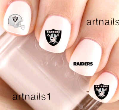 ARTNAILS.1 Oakland Raiders Football Sports Team Nail Stickers Art Water Decals Salon Mani